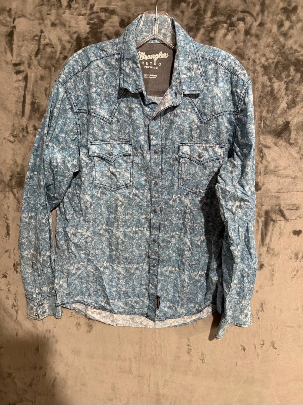 Wrangler Retro Blue Acid-Wash Western Shirt Jacket